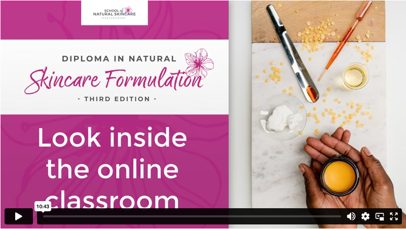 Natural skincare formulation course overview video