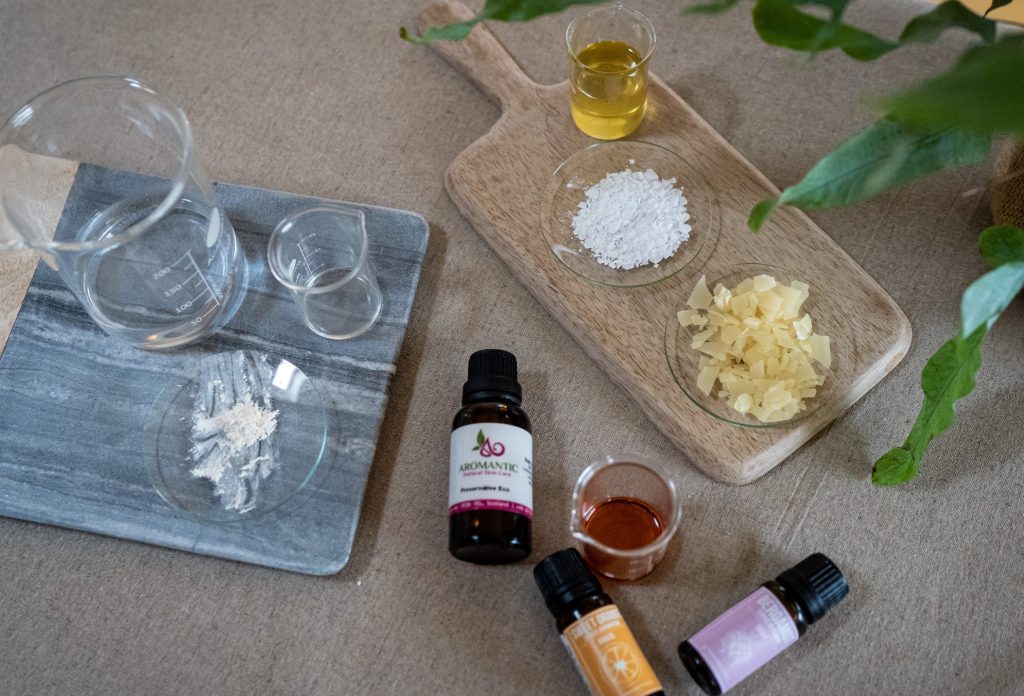 Essential oils and ingredients for homemade cosmetics