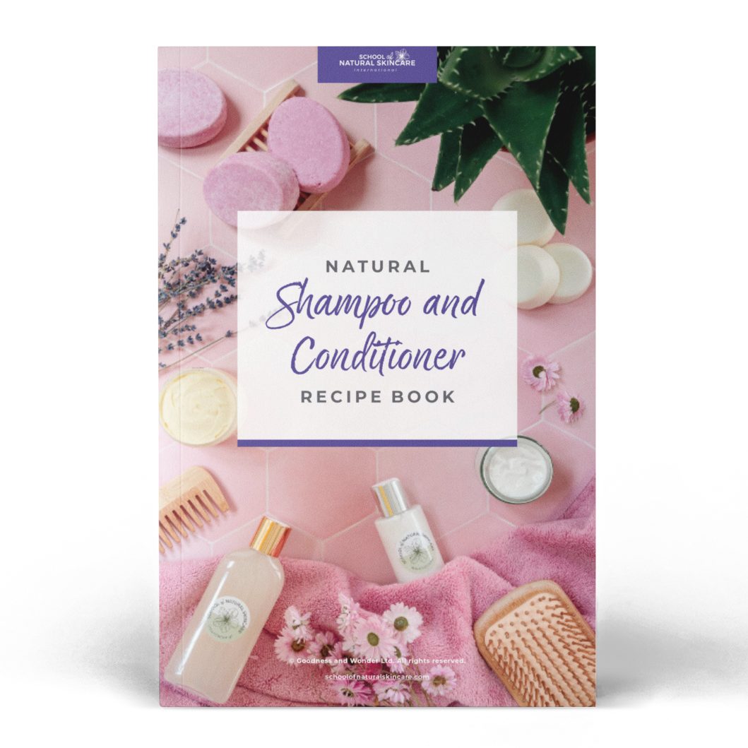 Natural shampoo and conditioner recipe book cover