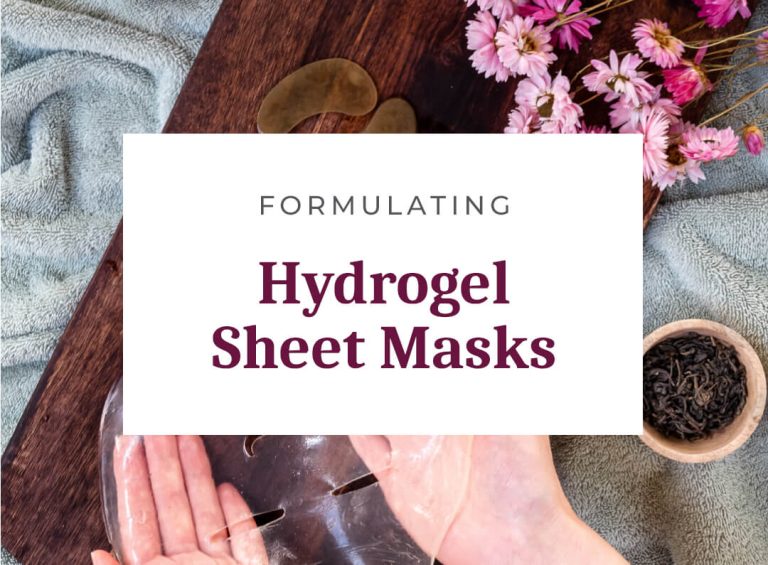 Hands holding hydrogel sheet mask ingredients