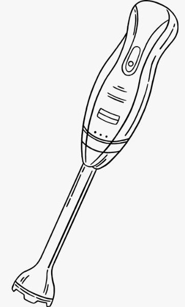 Illustration of an immersion blender.