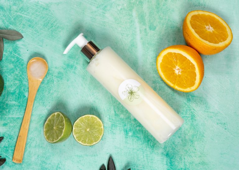 Citrus body lotion with oranges and limes.