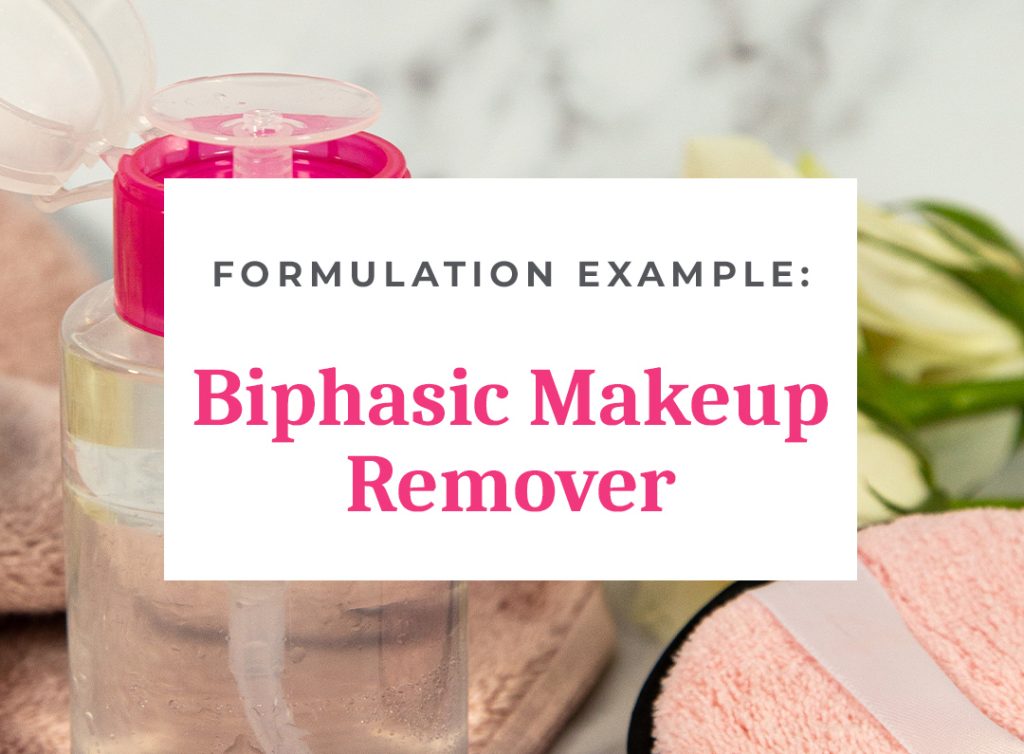 Biphasic makeup remover bottle and towels.