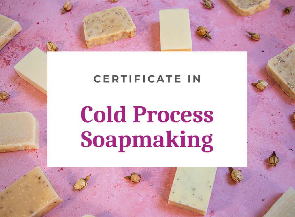 Cold process soapmaking certificate with soaps.