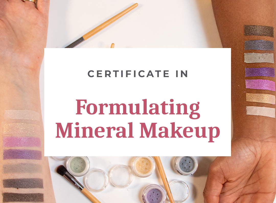 Certificate in Formulating Mineral Makeup, color swatches shown