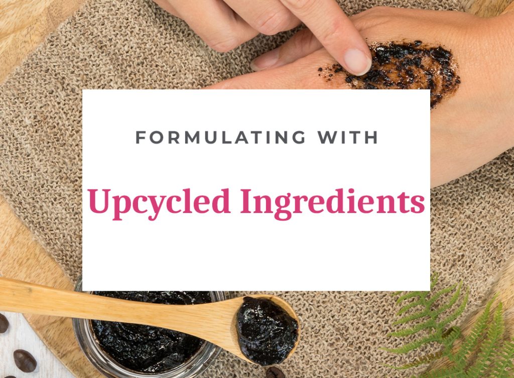 Applying skincare with upcycled natural ingredients.