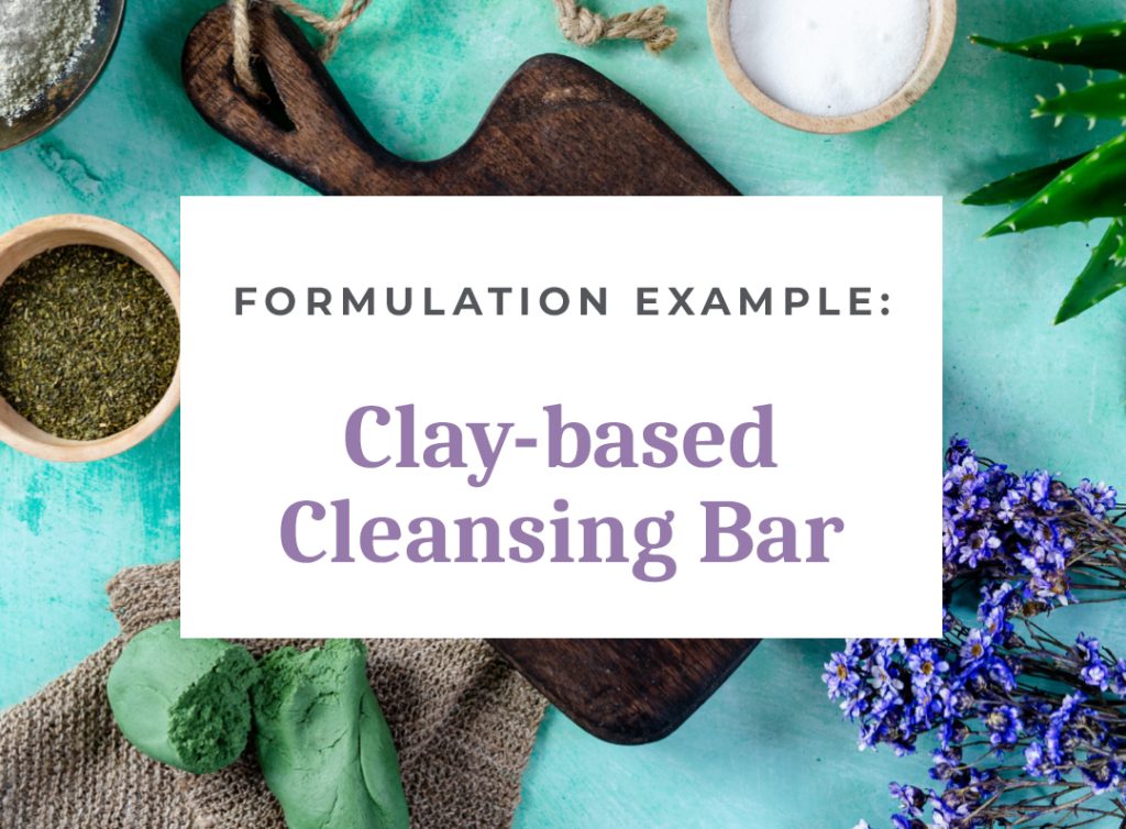 Clay-based cleansing bar with herbal ingredients