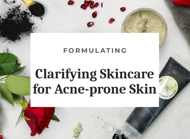 Skincare products for acne-prone skin formulation.