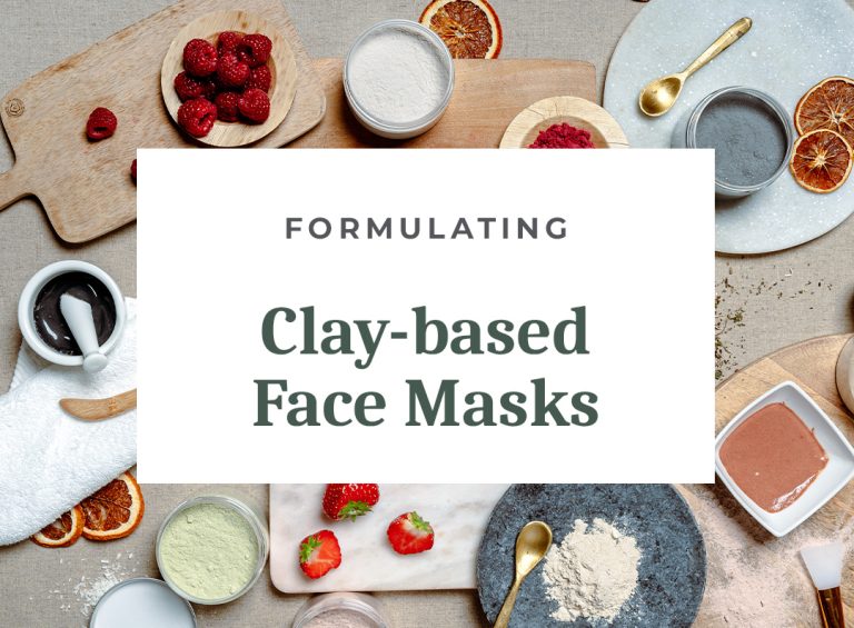 Ingredients for clay-based face masks on table.