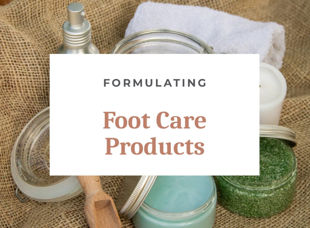 Foot care products with jars and towel