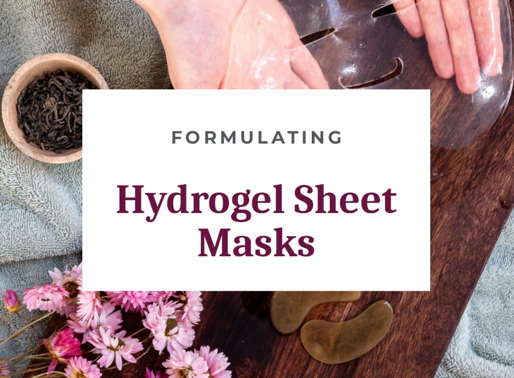 Hydrogel sheet masks formulation process with flowers.