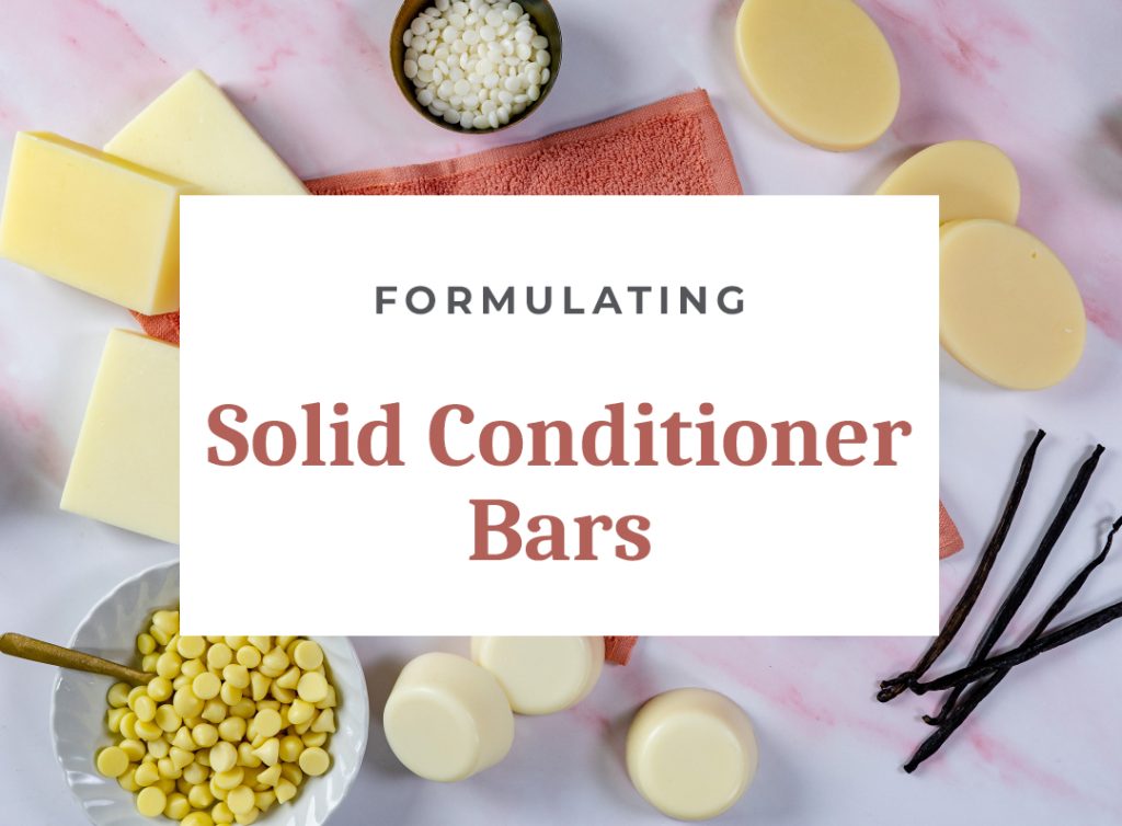 Formulating solid conditioner bars with ingredients visible.