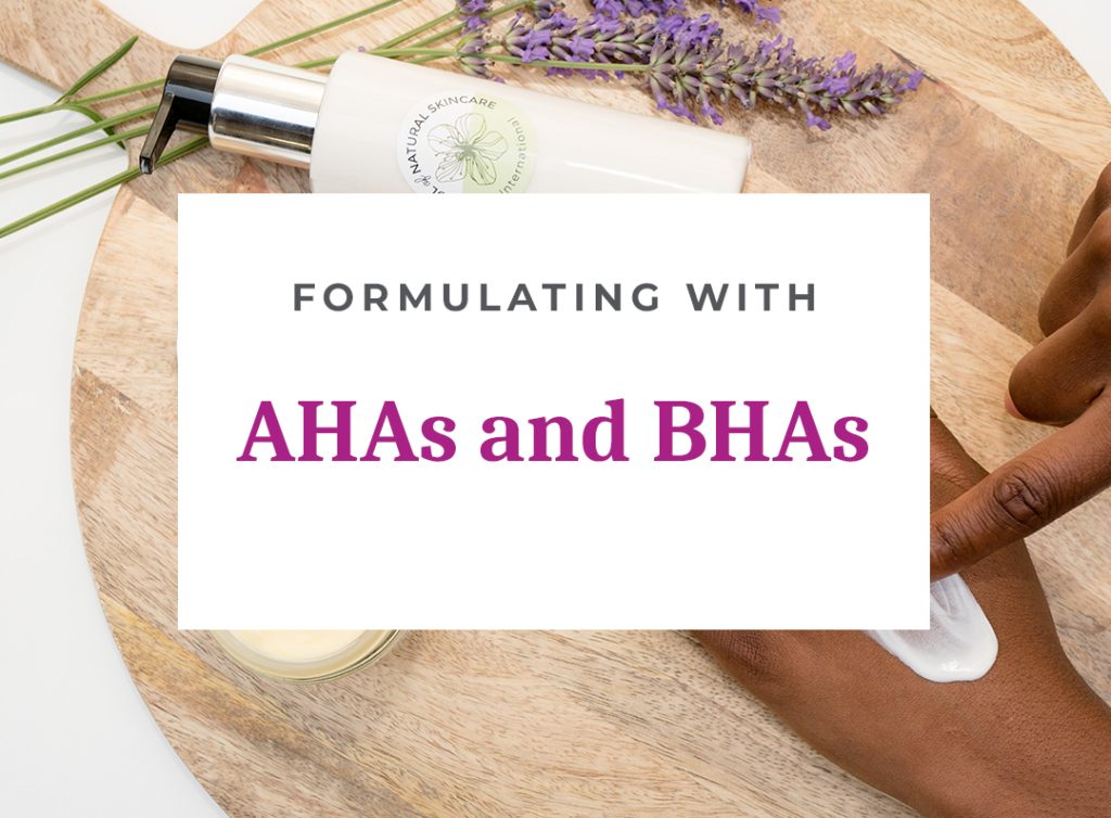 Skincare formulation with AHAs and BHAs, lavender included.