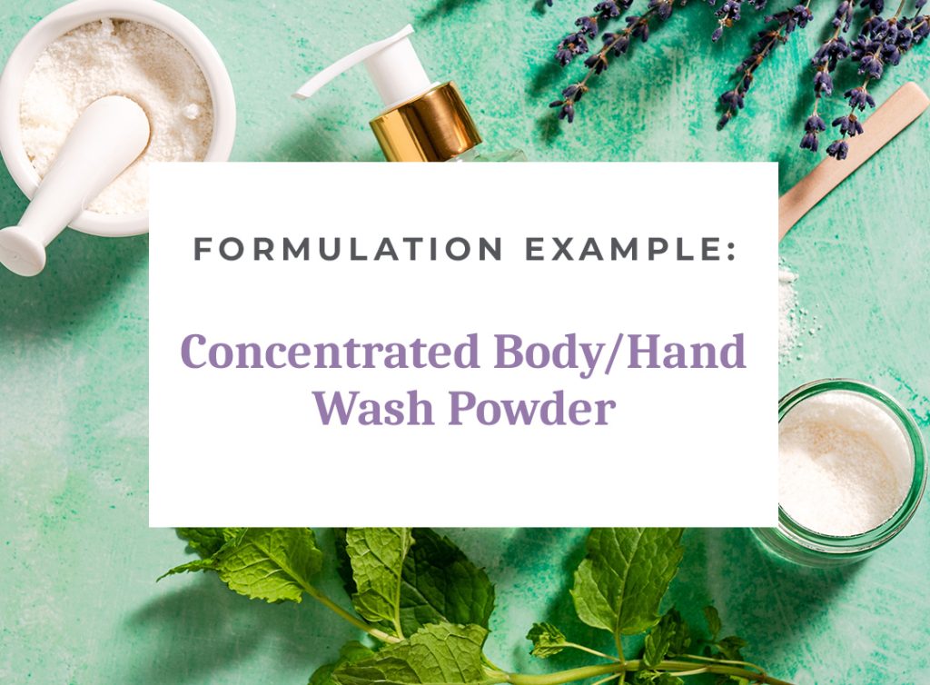 Formulation example: Body hand wash with plants.