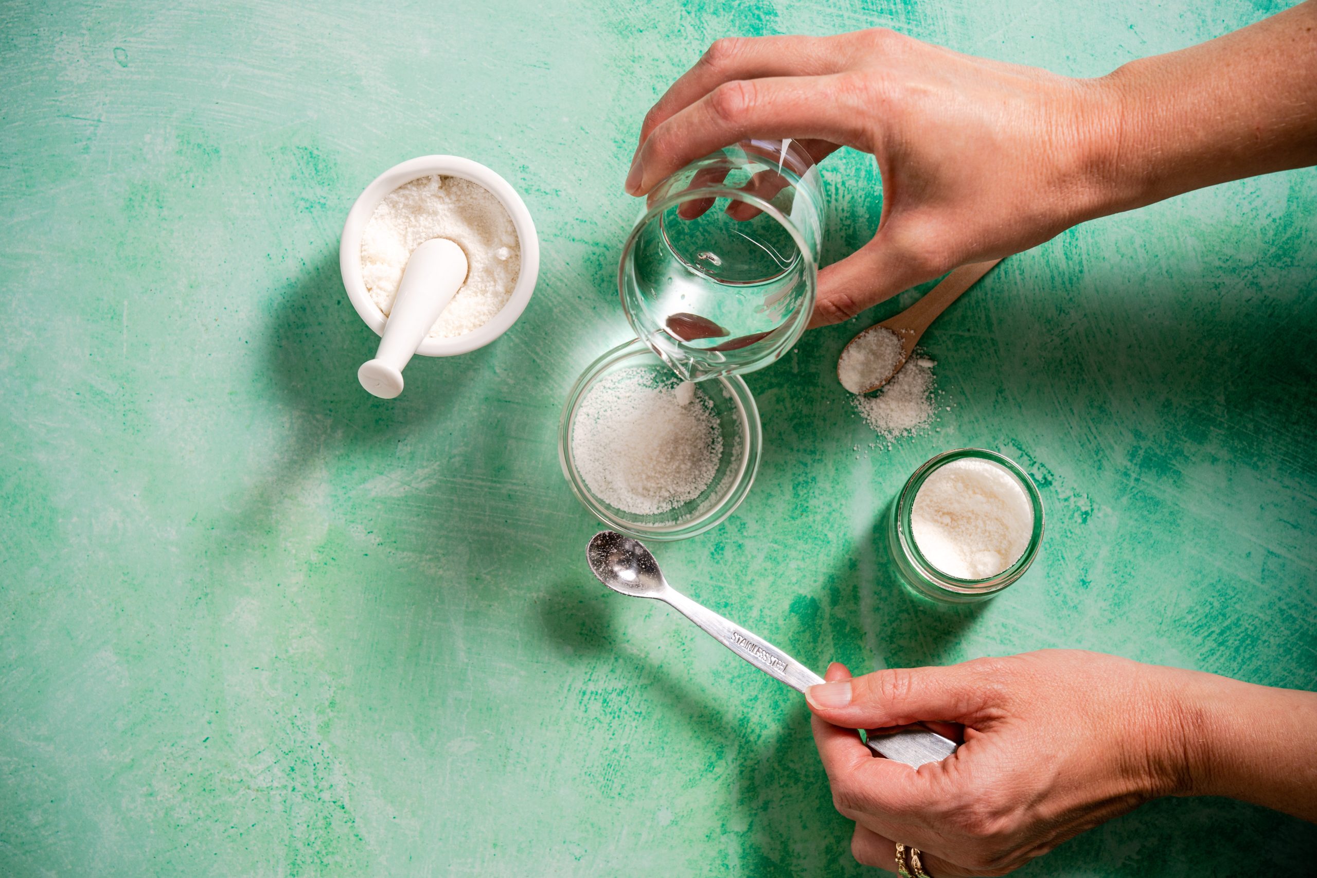 Mixing ingredients for natural skincare product