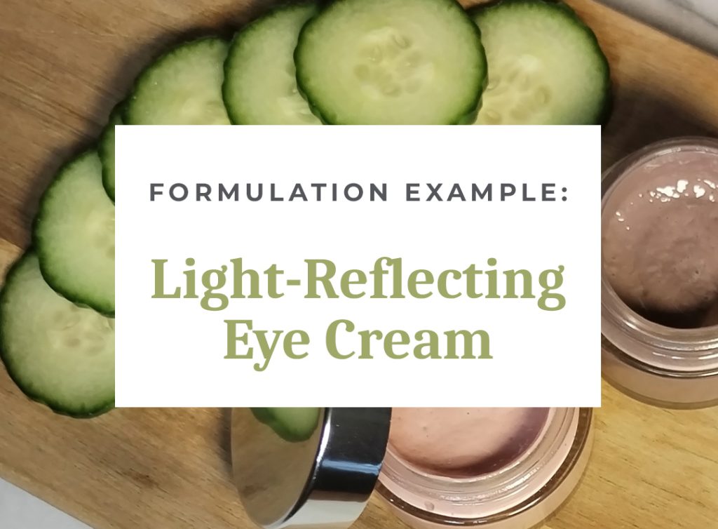 Cucumber slices, light-reflecting eye cream jar