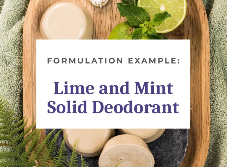 Lime and Mint Solid Deodorant formulation example.