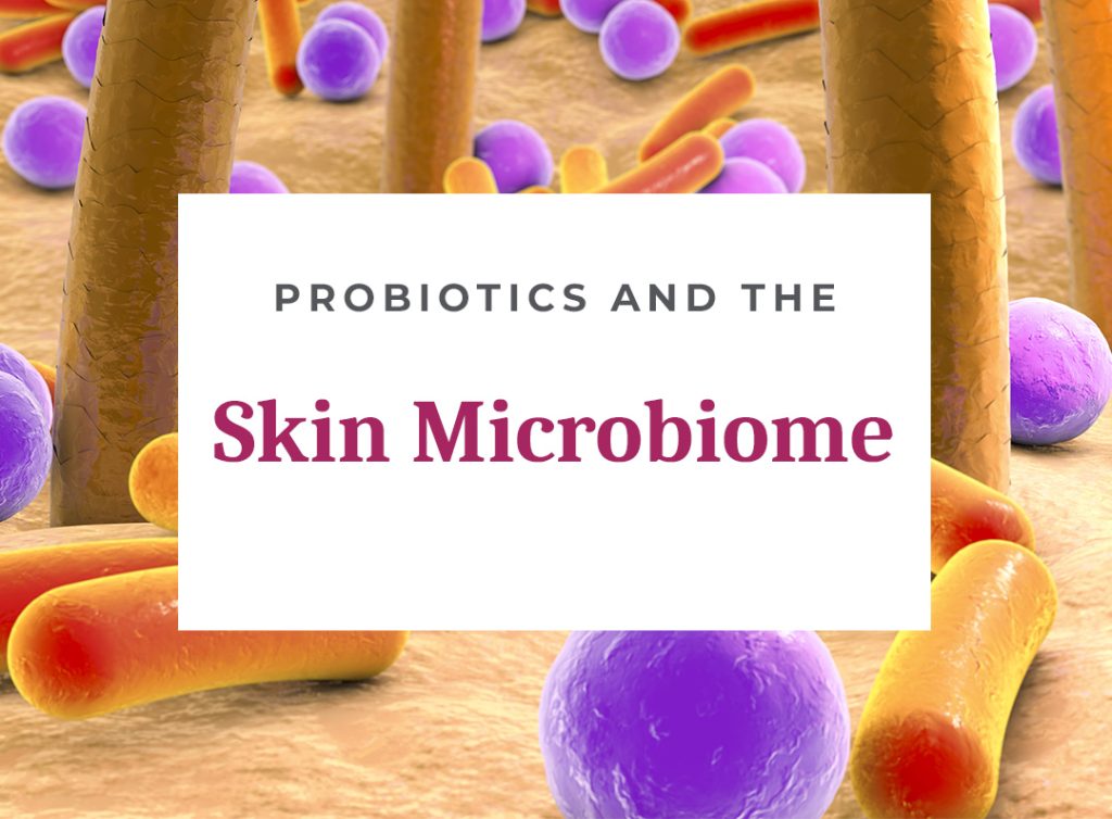 Probiotics and skin microbiome illustration