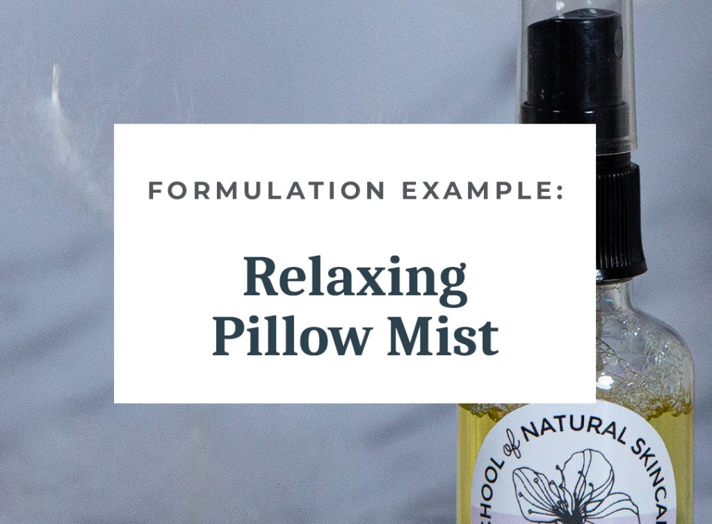 Relaxing pillow mist formulation example bottle