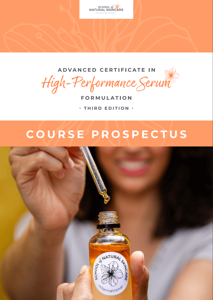 Advanced serum formulation course prospectus cover.