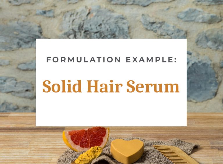 Solid hair serum formulation example with ingredients.