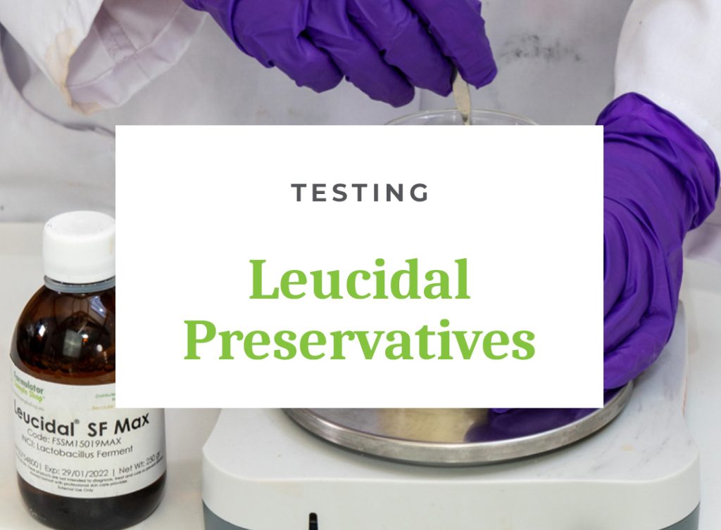 Testing Leucidal natural preservatives in lab setting.