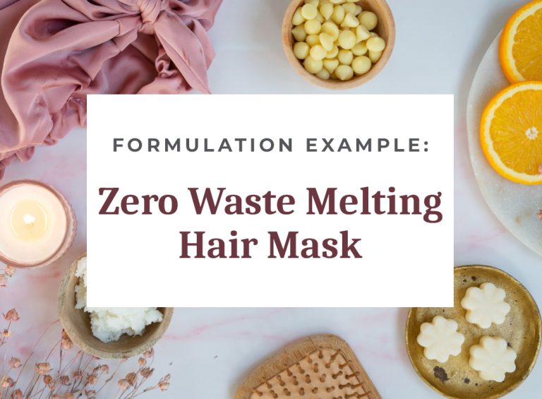 Zero waste melting hair mask ingredients display